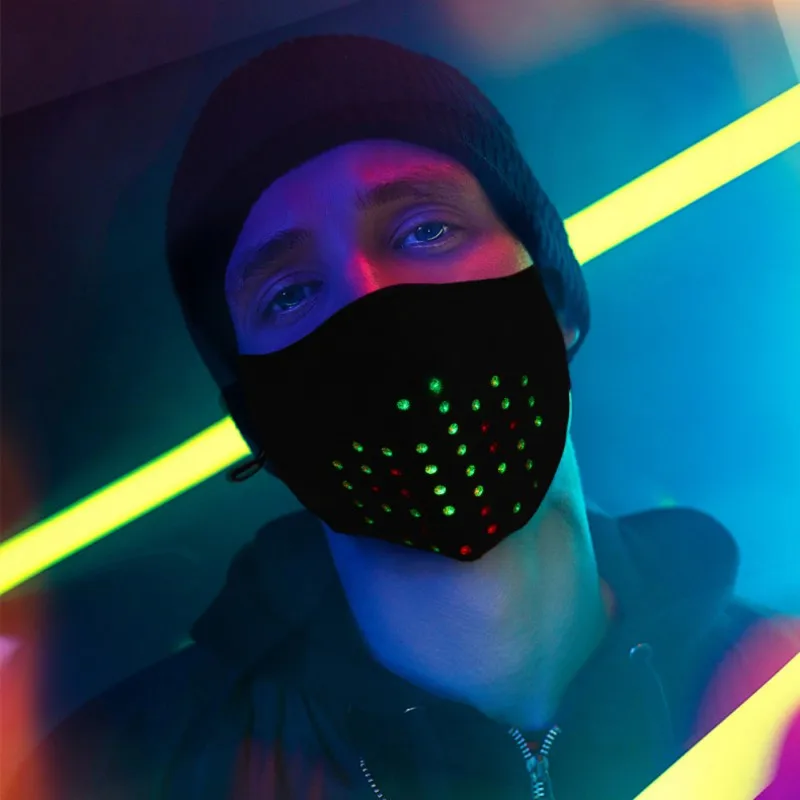 Маска для лица Rave вечерние дышащая с голосовым управлением эластичной резиновой