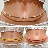 doreenbeads fashion body belly chain necklace for women girl beach accessories multicolor body jewelry 80cm long 1 piece