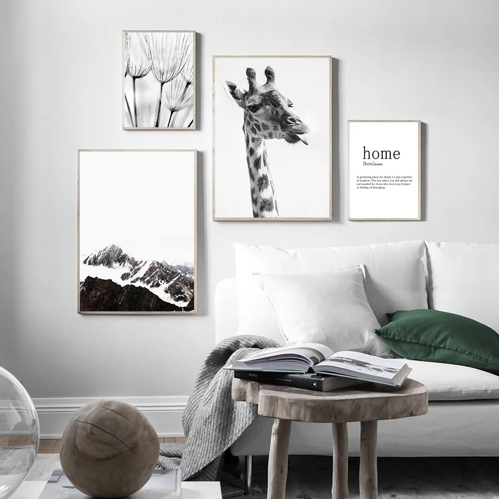 Пейзаж Художественная печать черно белая Картина на холсте фотография в