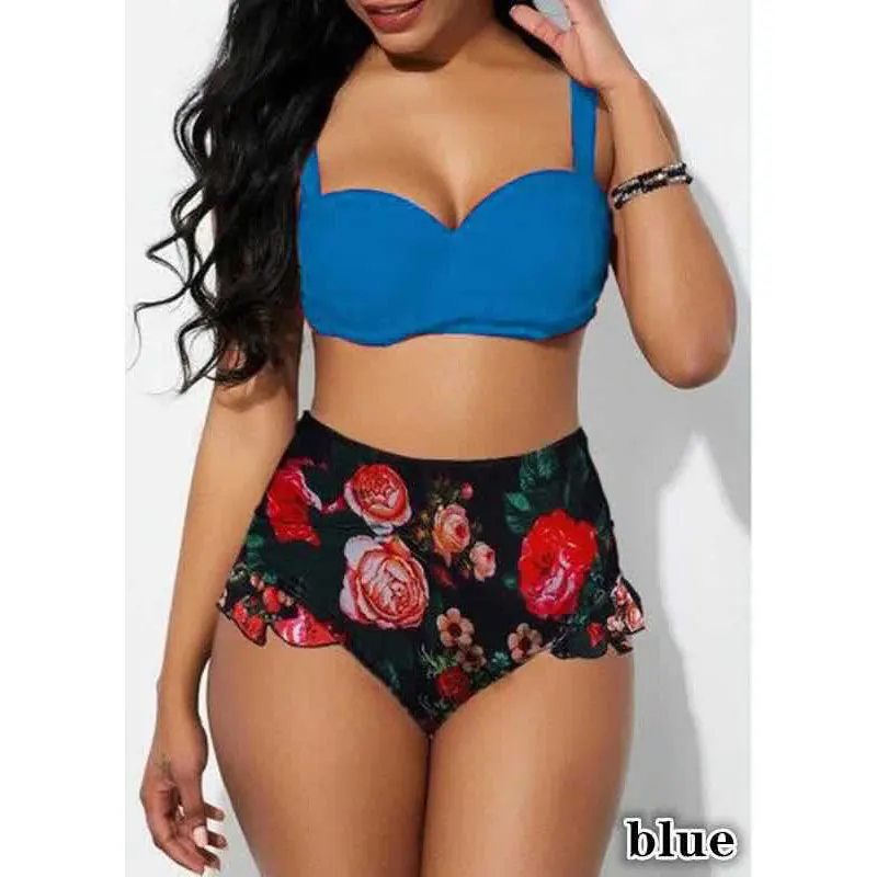 Танкини нового размера плюс пуш ап бикини XXL купальник с высокой талией женский