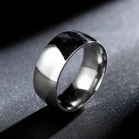 8mm simple titanium steel ring smooth and comfortable inner and outer curved surface korean fashion jewelry wholesale