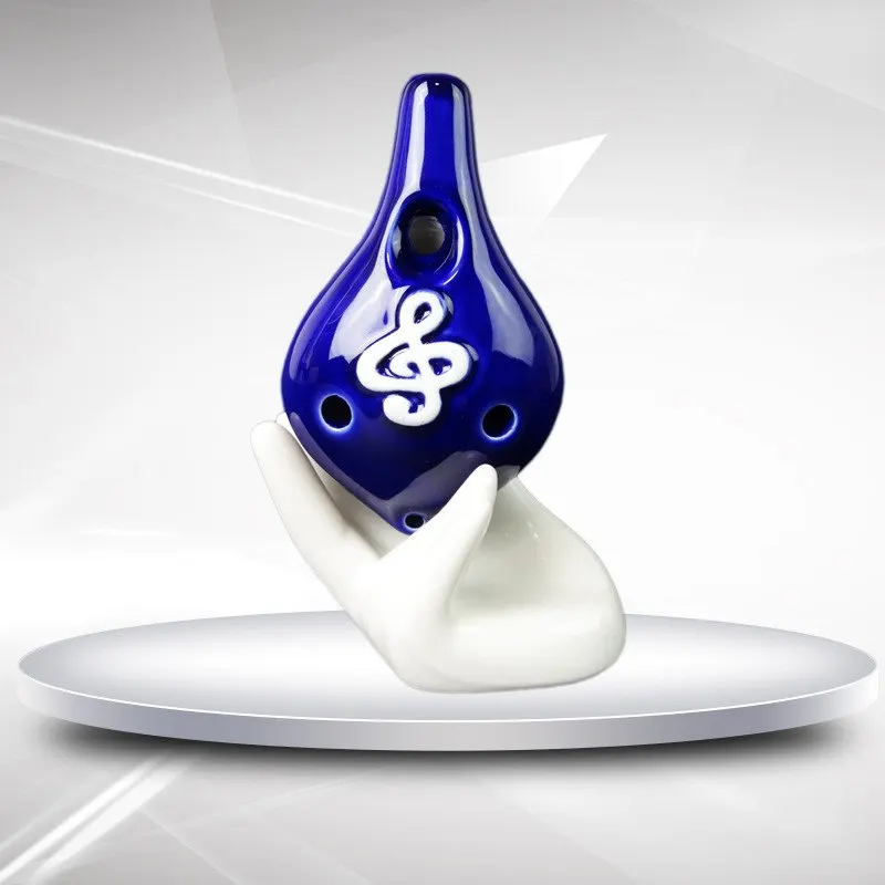 6 отверстий узор для прослушивания музыки Ocarina глазурь маленькая длинная трубка