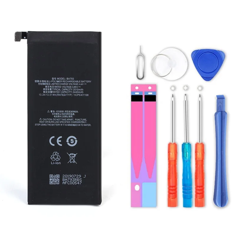 

2 шт./3400 мАч аккумулятор BA793 для Meizu Pro 7 Plus BA793 M793Q M793M M793H батареи для телефона + Инструменты