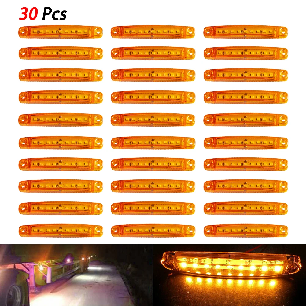

30x Amber 9 SMD LED Truck Lights Led Side Car Truck Bus Marker Light Waterproof