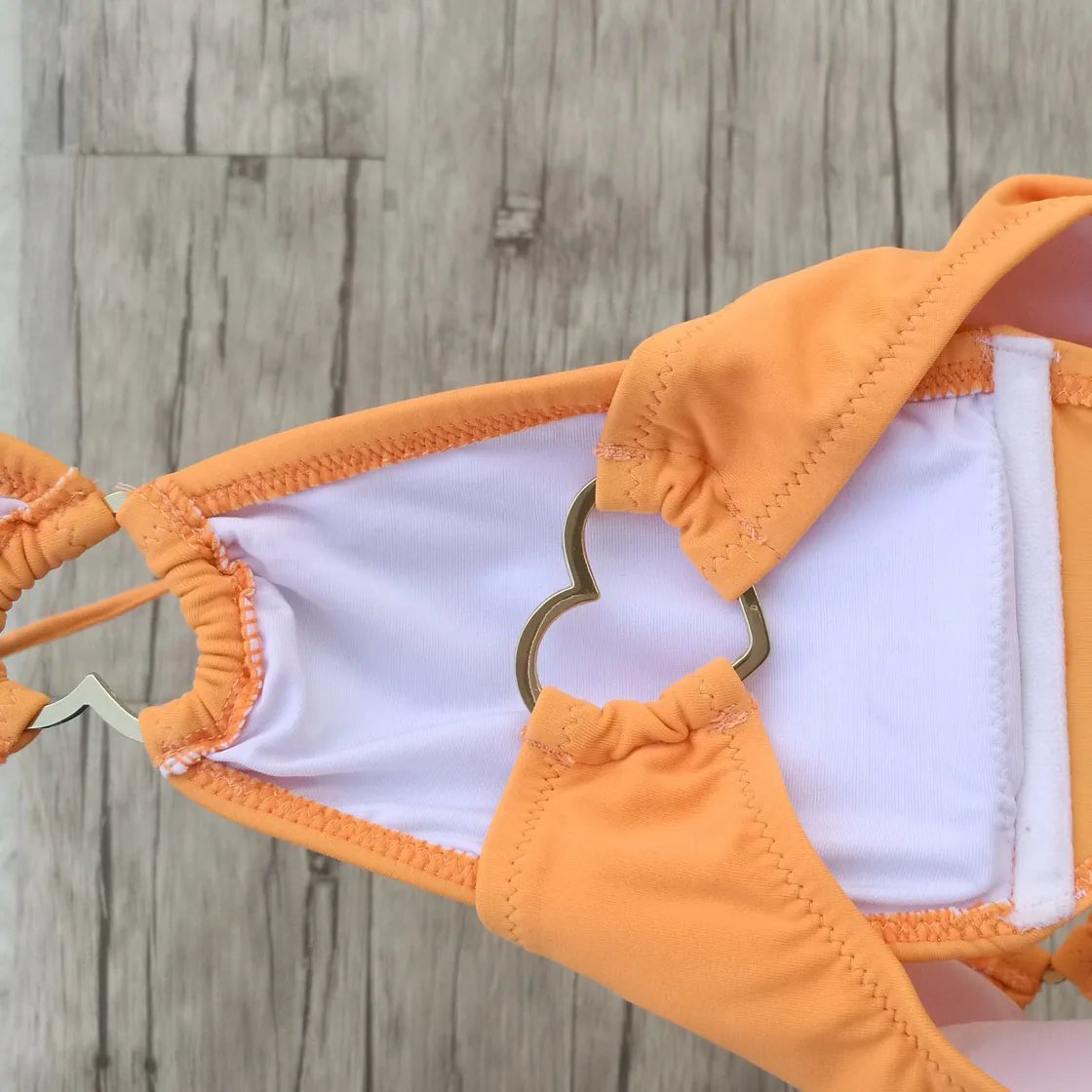 Женский оранжевый комплект бикини в форме сердца купальник купальный костюм для