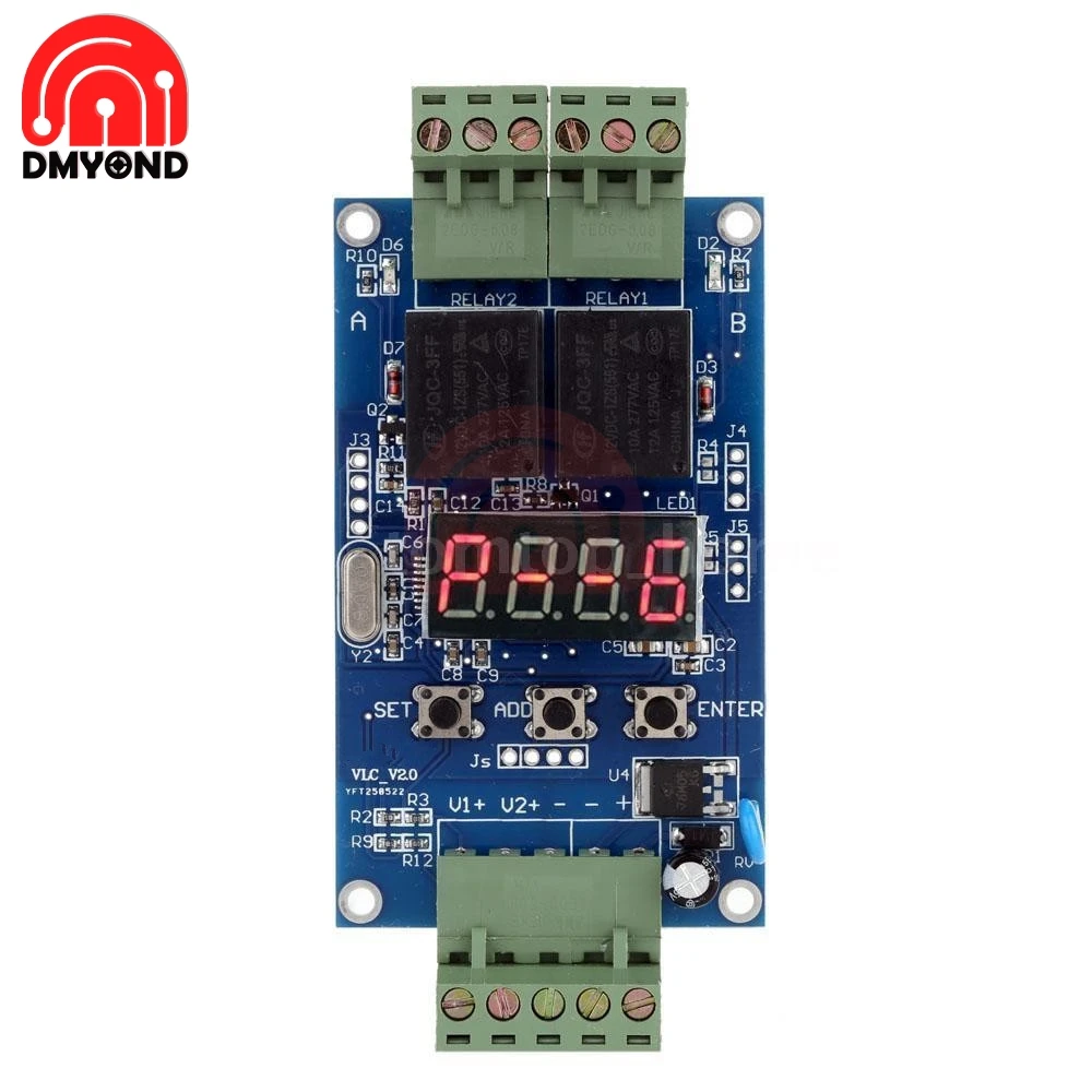 Цифровой Цикл потенциальный модуль 12 В программируемое реле времени управление