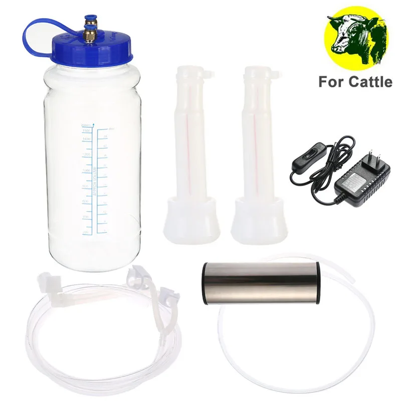 For cattle Портативный Вакуумный доильный аппарат для коз, коровы, овцы, Электрический Импульсный контроллер, Доильная машина для свежего молока - Цвет: For cattle