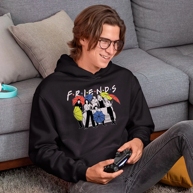 

Friends Umbrella Colored Unisex Graphic Hoodies Long Sleeve Crewneck Jumpers Tv Shows Girlfriends Pullovers Vintage Grunge Tops