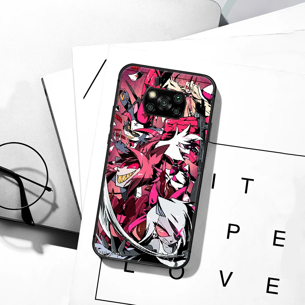 

H-Hazbine Hotels Alastor Anime Phone Case For Xiaomi Mi 8 9 Note 10 A3 9T 10T 11 Poco x3 Lite Pro NFC Ultra black Coque Trend