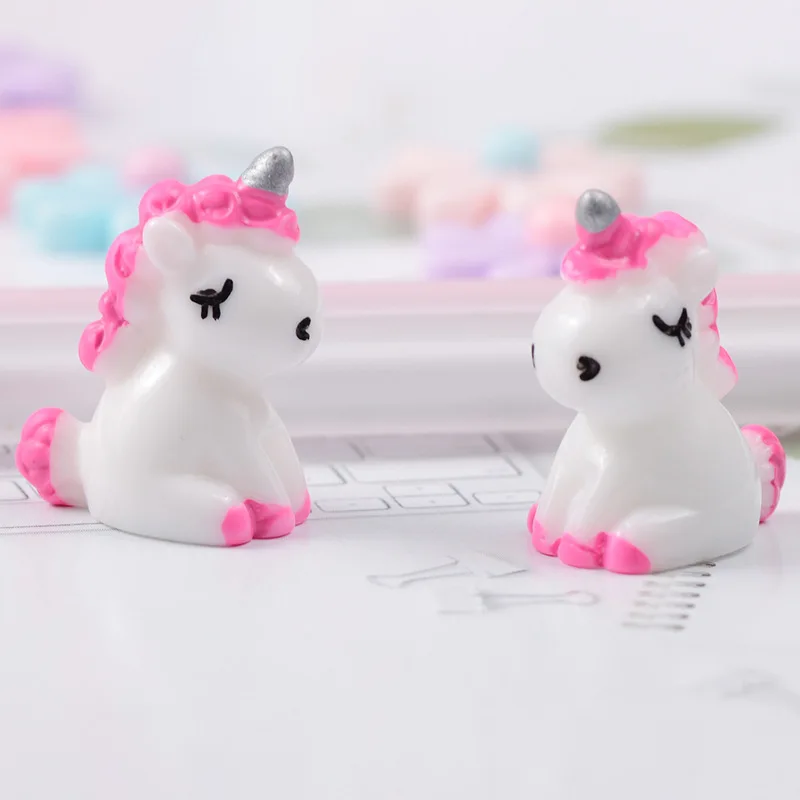 Моделирование животных милый мини единорог мультфильм аниме фигурка микро
