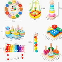2021 wooden educational toys for children didactic games including busy board counting geometry math fishing montessori method