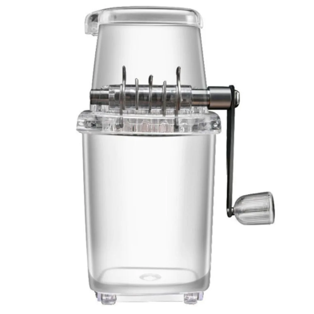 

Portable Manual Ice Shaver Shredding Machine Hand Cranked Snow Cone Transparent Mini Domestic Ice Shaver for Home Two Color