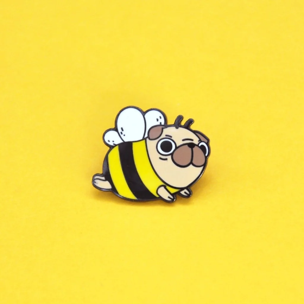 Мопс пчелы эмали штырь мем Pin-код