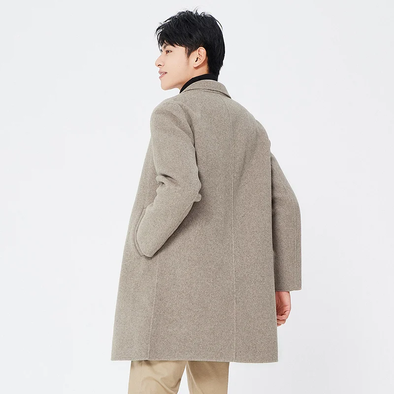 

SEMIR Woolen Coat Men Winter 2020 New Korean Style Black Fashion British Style Long Wool Jacket For Men Trend