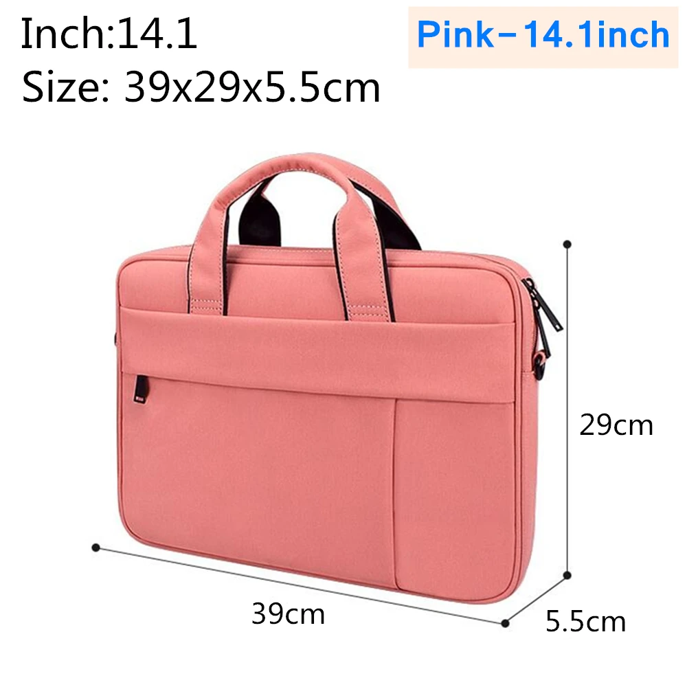 Pink-14.1inch Новая сумка для ноутбука 13,3 14,1 15,4 15,6 дюймов водонепроницаемая сумка для ноутбука на плечо для Apple Millet унисекс портфель - Цвет: Pink-14.1inch