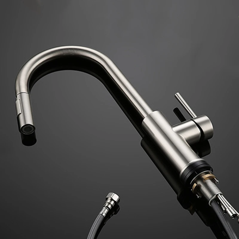 

Stainless Steel Sensor Kitchen Faucets Black Inductive Sensitive Faucet Mixer Tap Single Handle Dual Outlet Water Modes