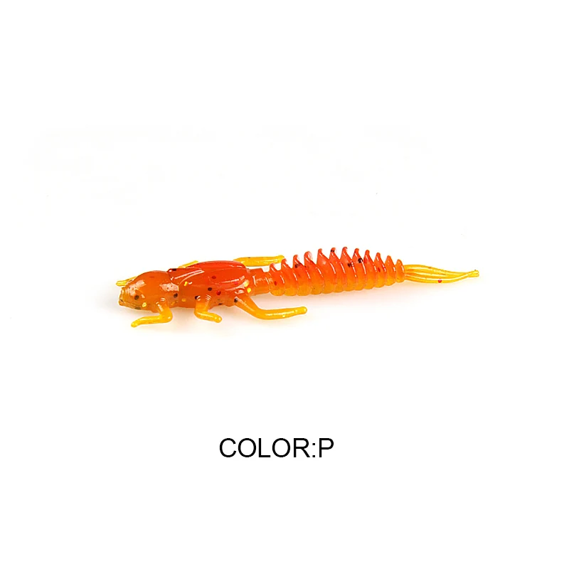 2019New Reach Soft Lures Soft Plastic Lures Larva 6cm/5cm Floating Freshwater Swimbaits Silicone Soft Bait Worm For Fishing - Цвет: P