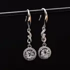Серьги-подвески с муассанитом, 2 карата, серебро пробы, бриллиантовые украшения для женщин, сертификат