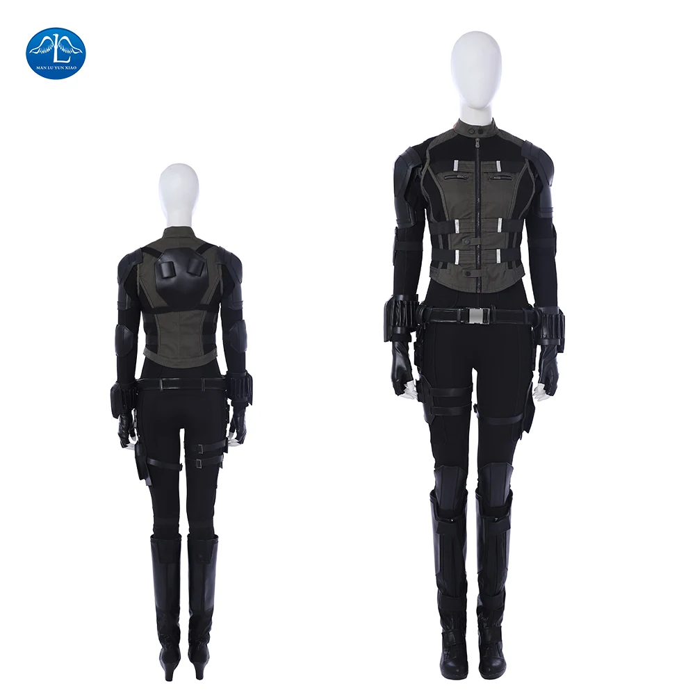 

ManLuYunXiao Avenger Cosplay Infinity War Black Costume Widow Natasha Romanoff Cosplay Costume Halloween Outfit Women Jumpsuit