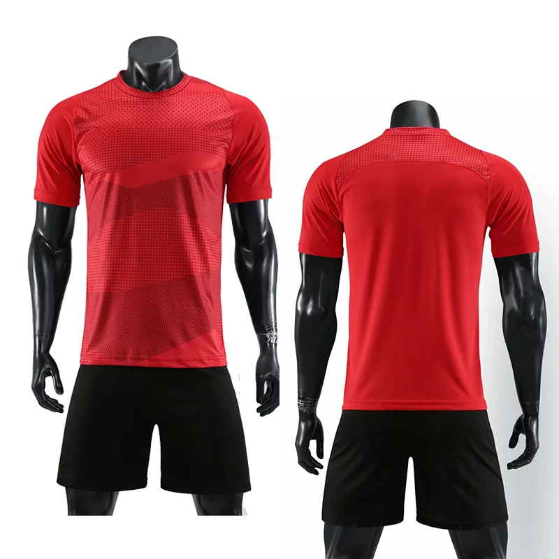 Мужская зеленая футбольная майка с коротким рукавом красная Футбольная форма