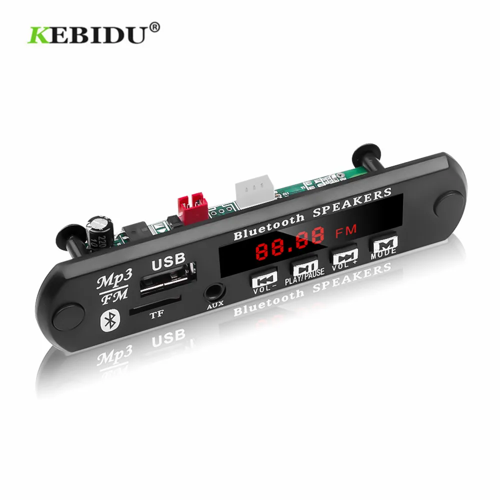Автомобильный Bluetooth MP3 WMA FM AUX декодер KEBIDU 12 В постоянного тока плата аудио модуль TF