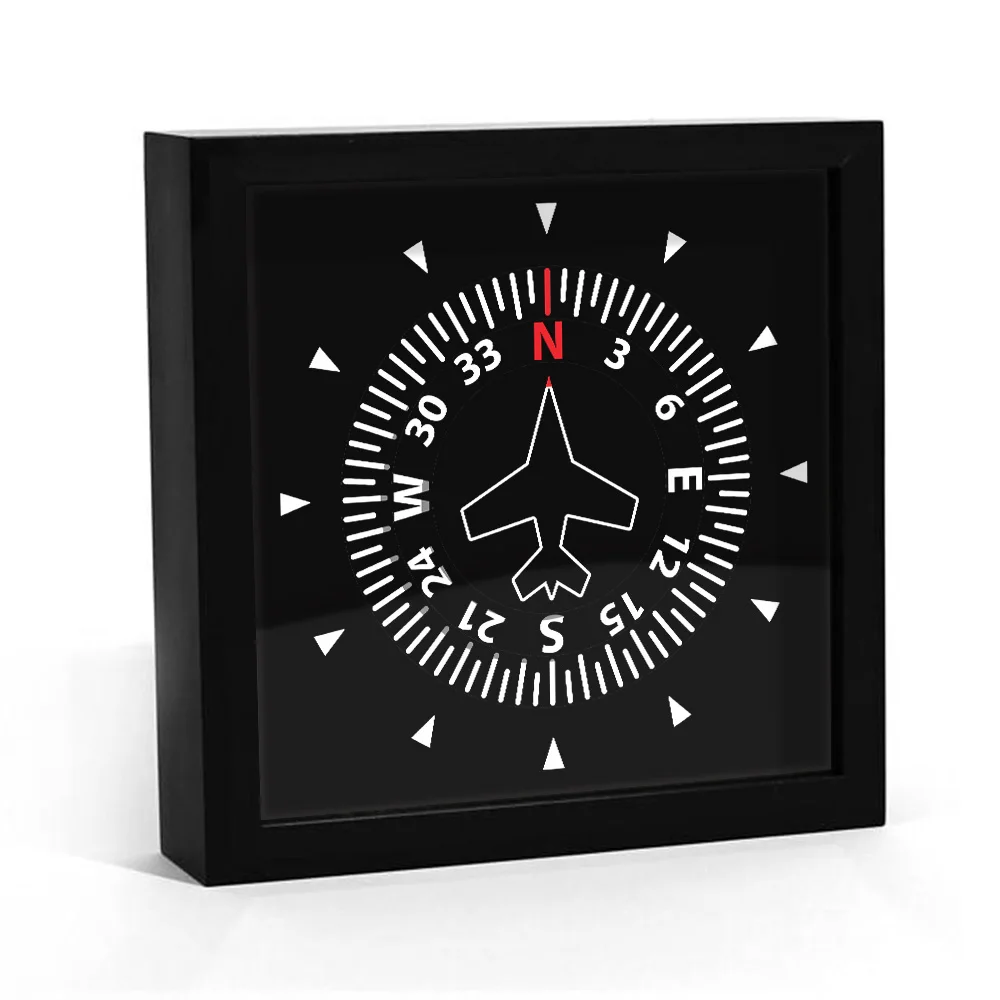 Aircraft Instrument Flight Control Panel Clever Clock Frame Aviation Compass Direction Modern Design Art Timepiece Table | Дом и сад