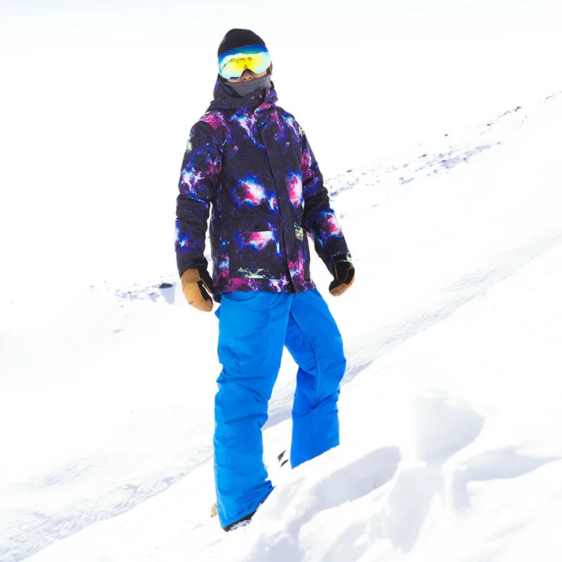SMN куртка для сноуборда звездное небо узор взрослых Мужская ветрозащитная