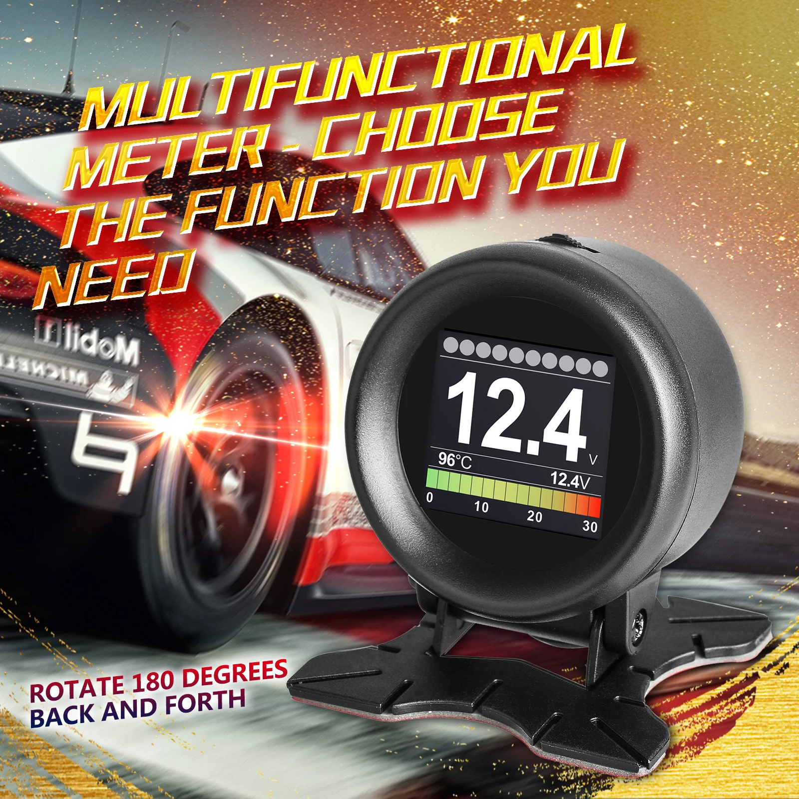 AUTOOL X60 автомобильный OBD диагностический измеритель OBD 2 цифровой дисплей Температура Напряжение скорость сигнализации вода автомобильный DIY автомобили скорость метр