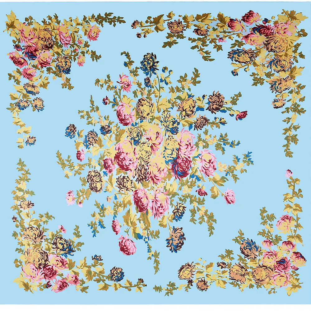 2020 новый женский большой квадратный шелковый шарф с цветочным принтом зимний