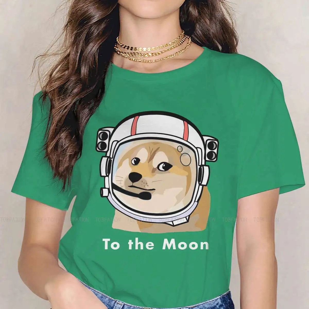 

Dogecoin DOGE Crypto Virtual Currency Crewneck TShirts Doge to the Moon Cool Print Homme T Shirt New Trend 4XL