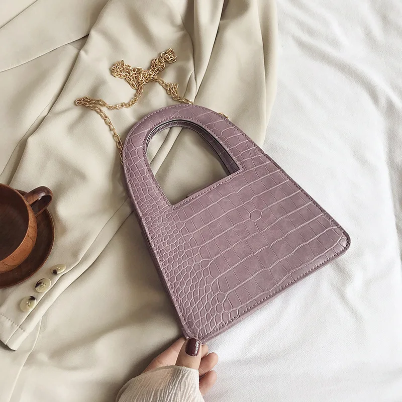 

Crocodile Grain Hand-held Small Bag 2020 Chao Texture Oblique Shoulder Bag Female Xia Yang Gas Joker Single Shoulder #35