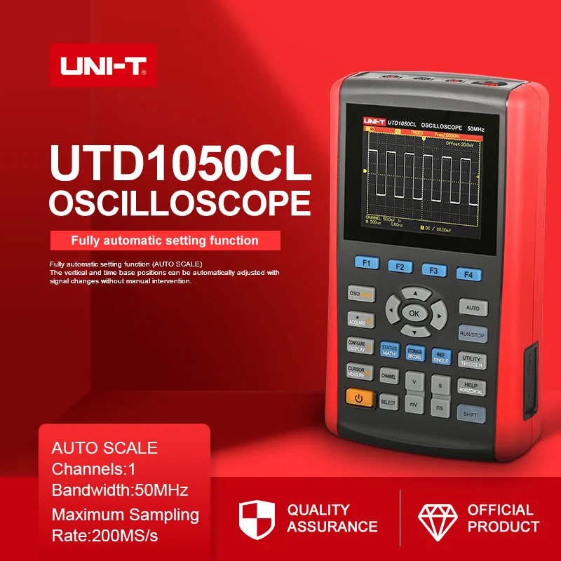 UTD1050CL портативный цифровой осциллограф 50 МГц полоса пропускания 1 канал