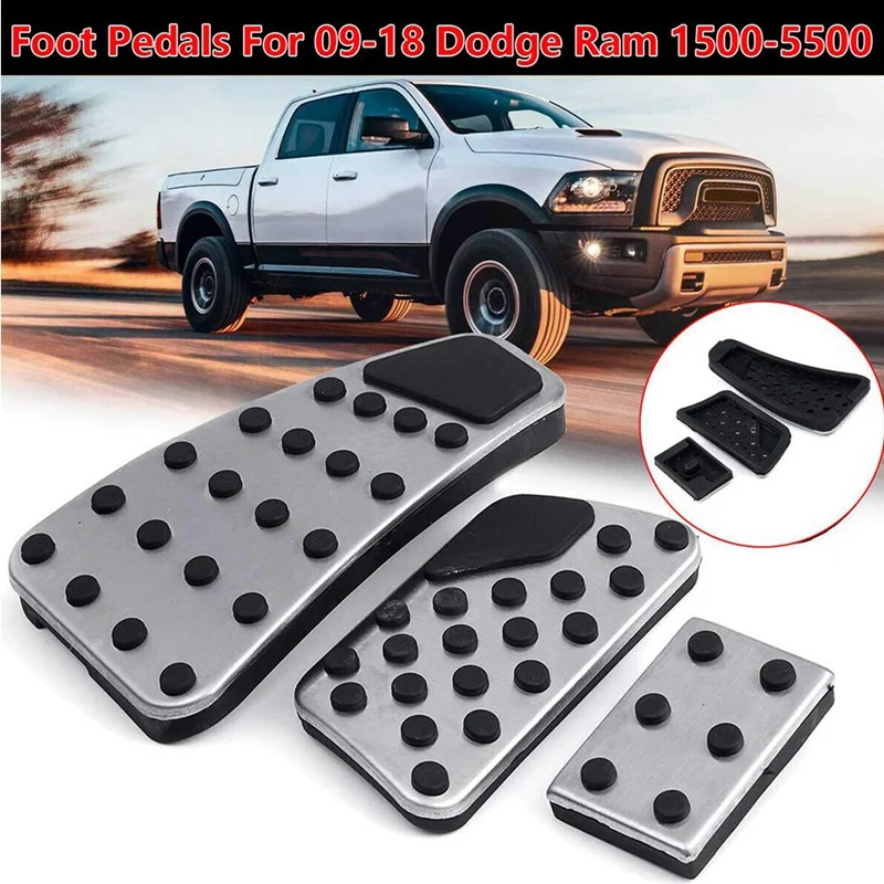 

Accelerator Gas Pedal Brake Pedal Cover Foot Pedal Pads Kit for Dodge Ram 2011-2019 1500 2500 3500 5500