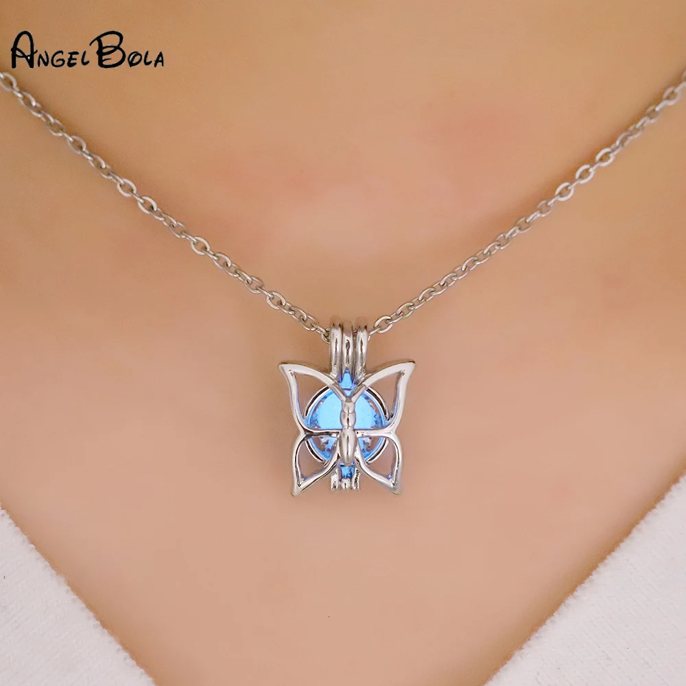 

Hot sale oyster pearl butterfly pendant necklace diy necklaces women jewelry