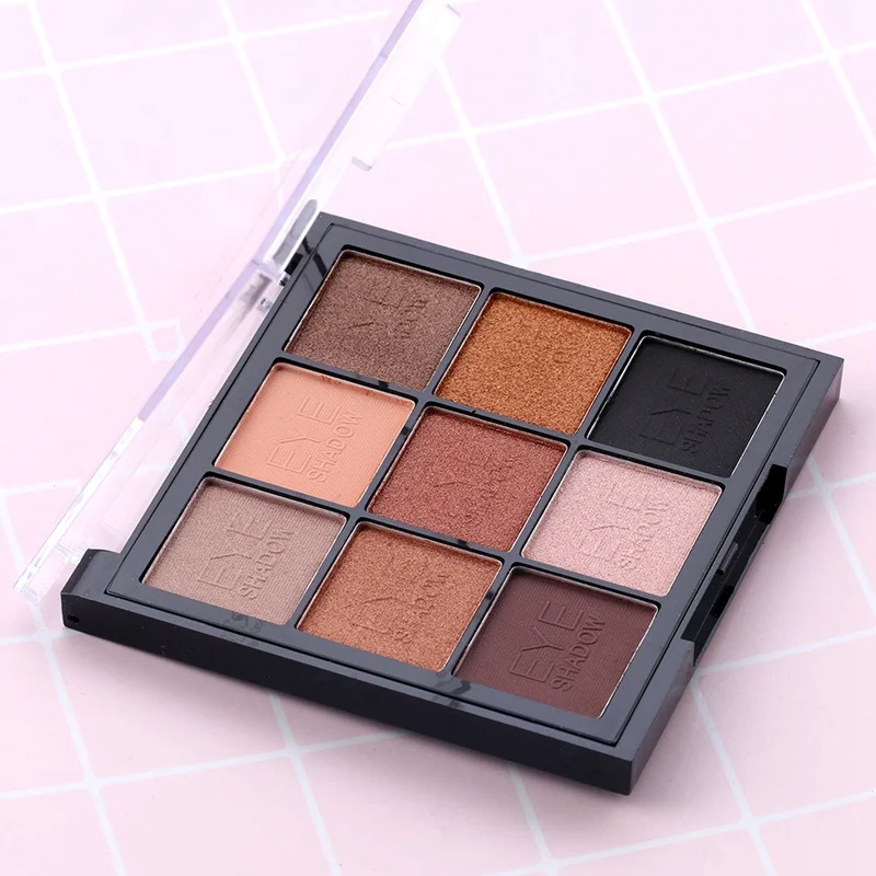 MISS ROSE 9 Colors Nude Eye Shadow Palette Matte Glitter Eyes Beauty Makeup Shimmer Palette Cosmetic Bling Bling Eyeshadow