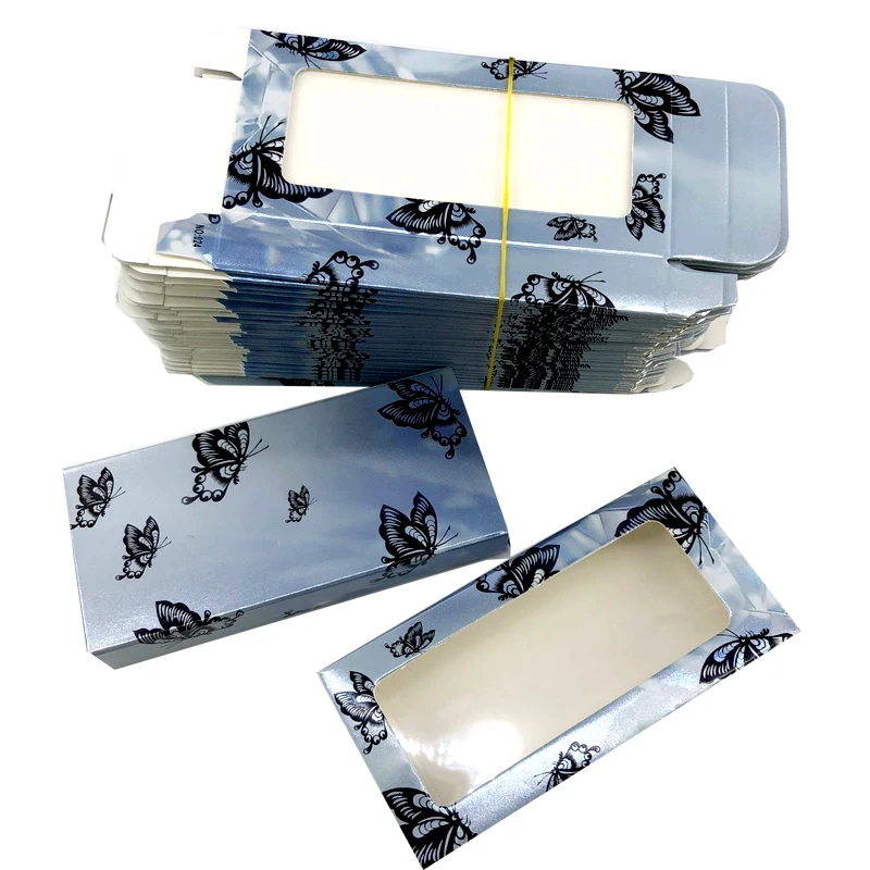 New Wholesale Bulk False Eyelashes Packaging Paper Boxes Rectangle Silver Black Pink Purple Butterfly Lash Package Box | Красота и