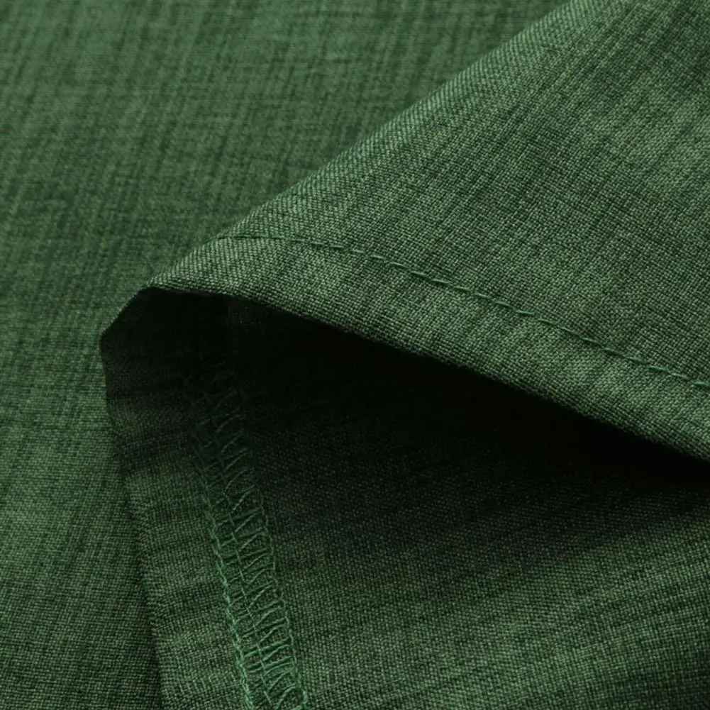 

Shrink Resistant Fashion Short Sleeve Beach Shirt Stand Collar Men Solid Color Slim Casual Shirt Streetwear for Vacation