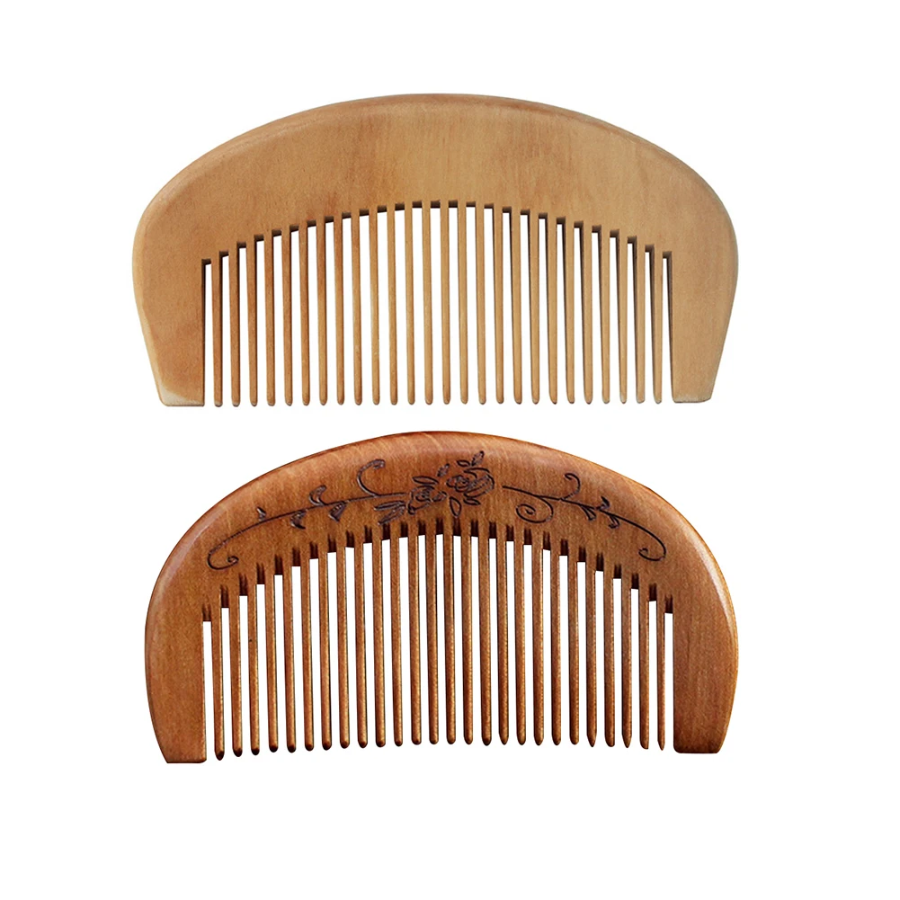 

Анти-статический персикового дерева расческа для волос, массажирует голову снимают усталость гребень изогнутой формы расчески для салона ...