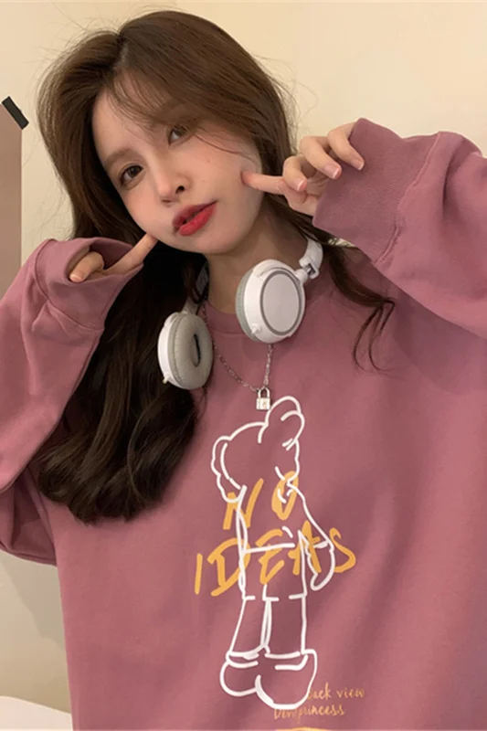 

round-Neck Pullover Girls Wide