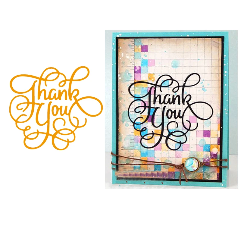 Металлические штампы для скрапбукинга с надписью Thank You|Вырубные штампы| |