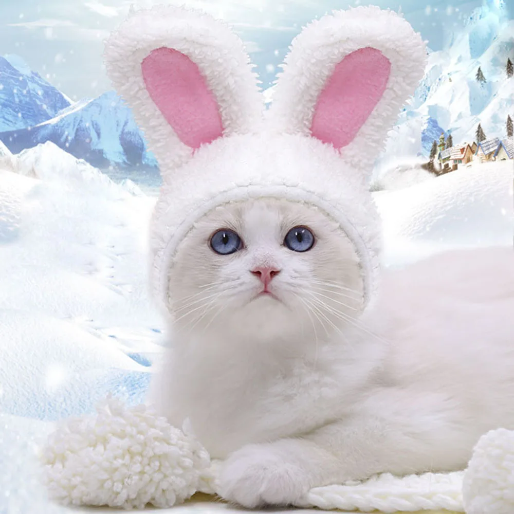 

Pet Rabbit Headgear Funny Pet Dog Cat Cap Small Medium Pet Hat Adjustable Cat Headwear Party Christmas Cosplay Hair Accessories
