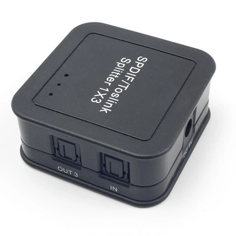 Цифровой оптический аудио сплиттер Spdif Toslink 1X3 с дистанционным управлением