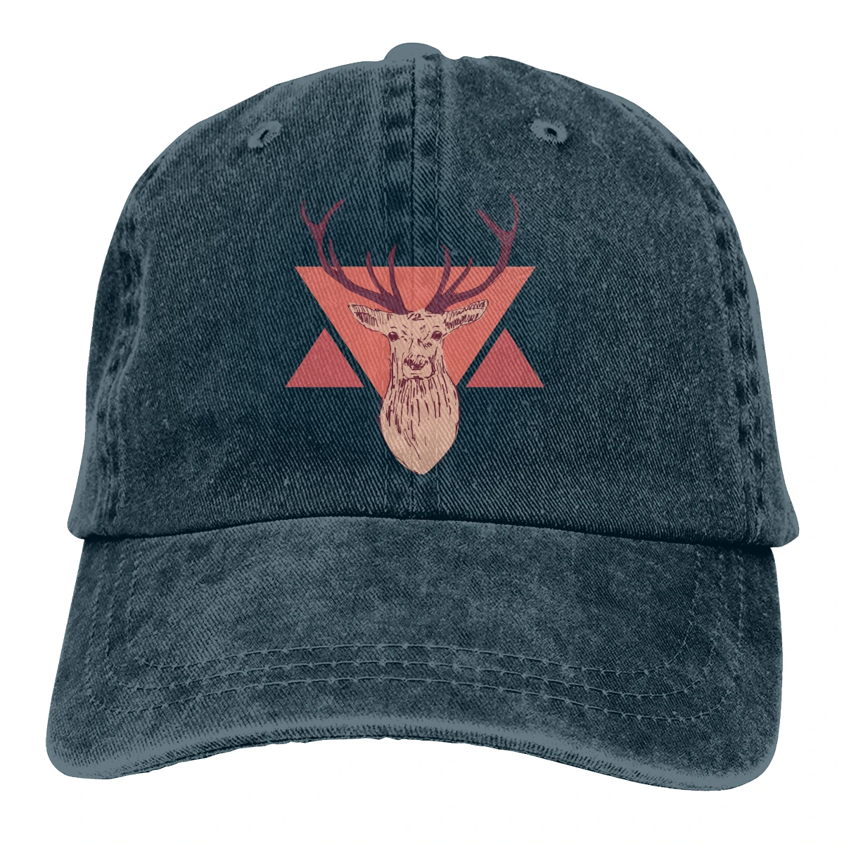 

Deer Head Engraving Style Vintage Unisex Adjustable Trucker Cap for Adult