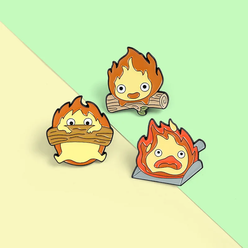 Милые эмалированные значки в мультяшном стиле заколки для лацканов мини-Аниме