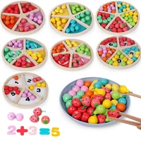 kids montessori education rainbow blocks simulation fruit classification toys learning color math pretend play clip fruits toys