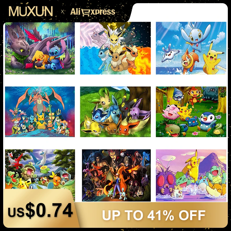Стразы с изображением покемонов украшение из кристаллов Diy алмазная живопись