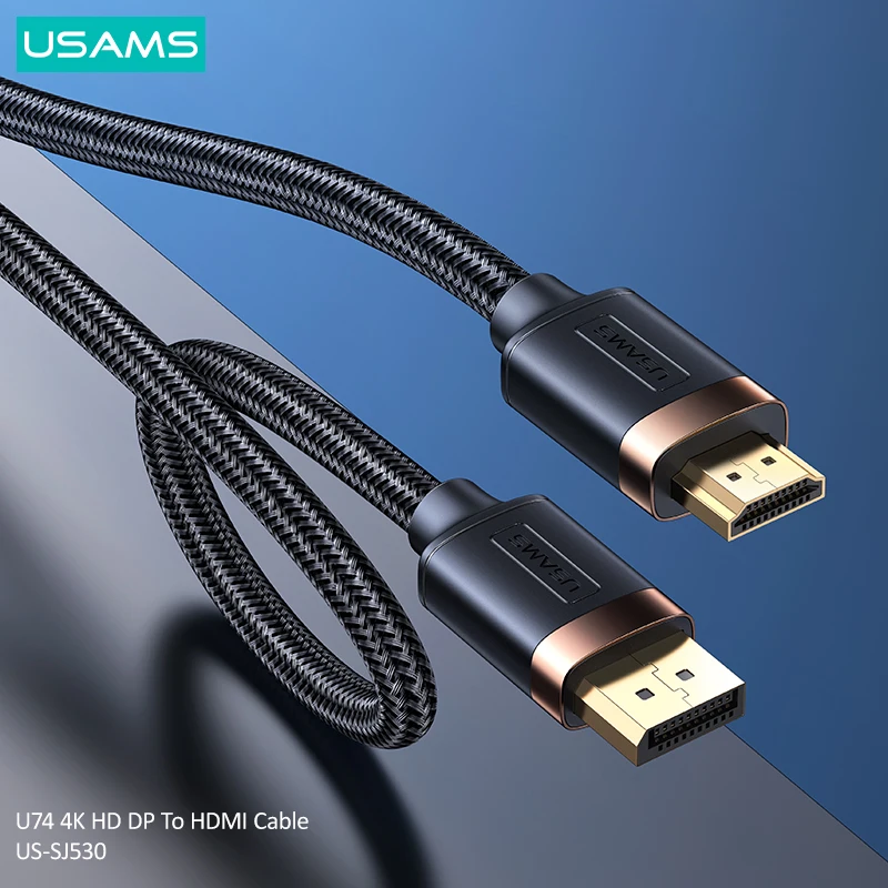 

USAMS DisplayPort 1.2 HD Audio Cable 4K HDMI To HDMI 2.0 Cable 60Hz Display Port Adapter For Video PC Laptop TV For Xiaomi PS4