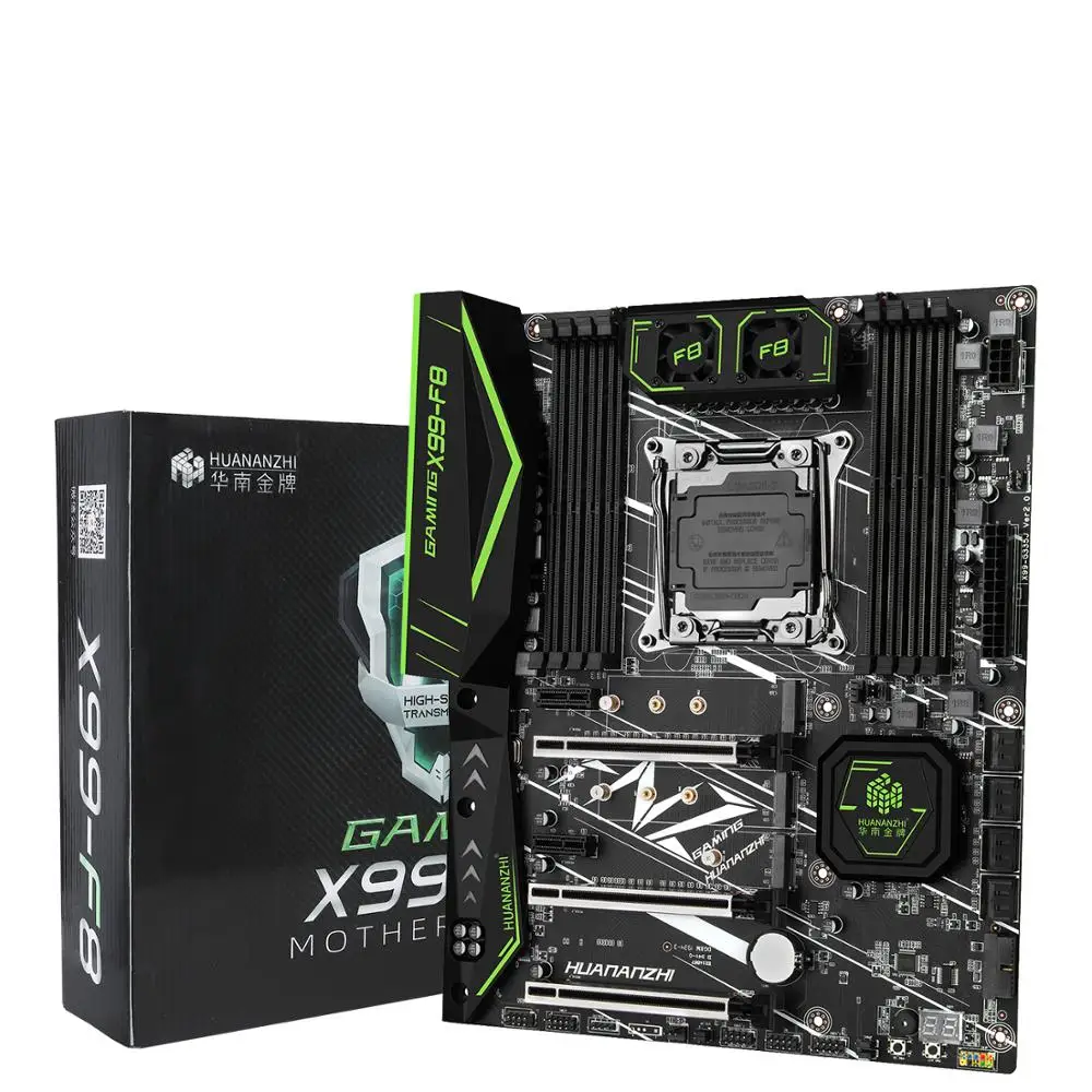 Bestellen HUANANZHI X99-F8 LGA2011-3 Motherboard Für Prozessor 2678 2690 2680 V4 V3 Serie DUAL M.2 NVMe SSD Slot M.2 WIFI Slot DDR4 RAM
