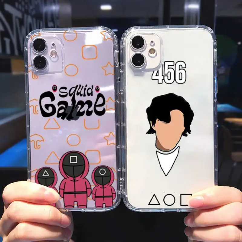 

Squid Game 456 Round Six Phone Case For iphone 13 12 11 8 7 plus mini x xs xr pro max Transparent soft