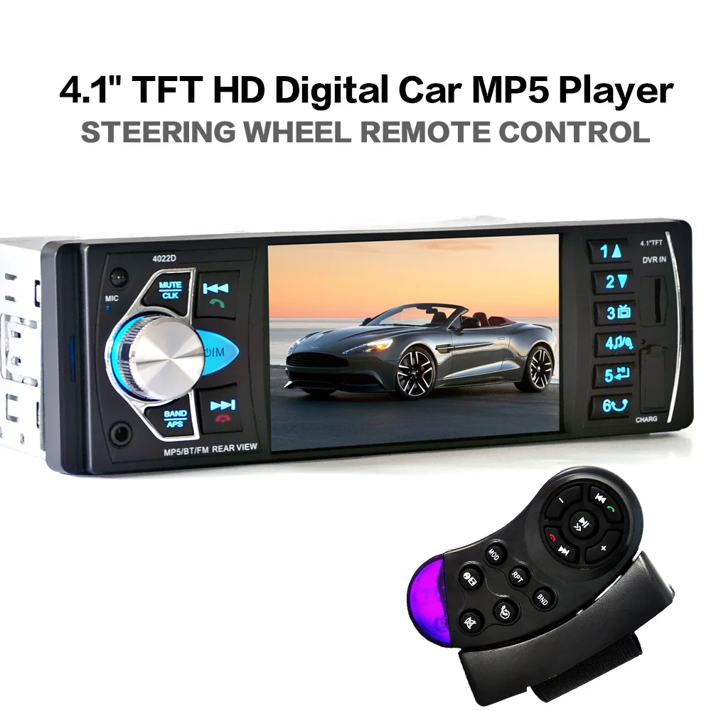 

Авто Аудио 1 Дин радио 4 "-дюймовый HD Экран стерео Мультимедийный плеер Bluetooth Авторадио MP3 MP4 MP5 SD USB TF вечерние управления